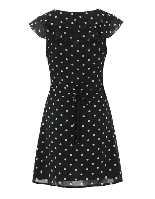 Load image into Gallery viewer, New Women's Fashionable Classic French Polka Dot Ruffle Waist-In Dress
