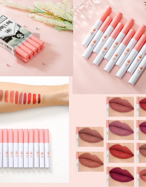 Load image into Gallery viewer, 10 PCS Lana Del Rey Lipstick Matte Non Stick Cup Lip Gloss Smoke Pipe Lip Gloss Set Velvet Liquid Lipstick European Makeup

