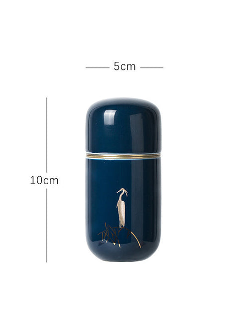Load image into Gallery viewer, Ceramic Tea Jar Japanese Travel Mini Tea Storage Box Vintage Jar Green Tea Storage Containers
