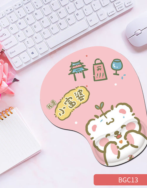 Load image into Gallery viewer, Silicone wrist mouse pad female comfortable computer soft non-slip hand rest pad thick non-slip wrist rest cute game pad
