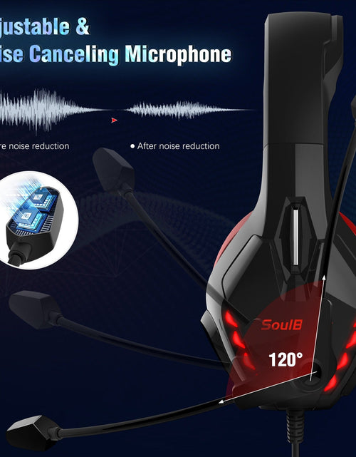 Load image into Gallery viewer, S11 Head mounted Gaming Chicken Earphones Wired Control Esports Earphones Luminous Computer Earphones
