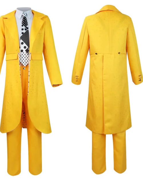 Load image into Gallery viewer, The Mask Cosplay Costume Halloween Carrey Cosplay Uniform Anime Costumes Yellow Trench Hat Carnival Party Jim Clown Mask for Men
