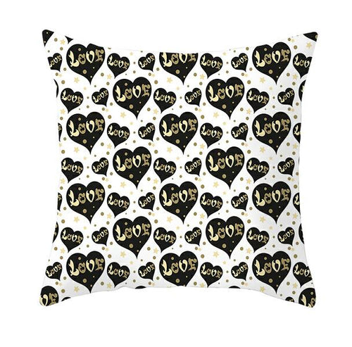 Load image into Gallery viewer, Black White Heart Cushion Cover Arrow I Love You Letters Happy Valentine Pillow Covers Gifts for Couples Valentine's Decoration
