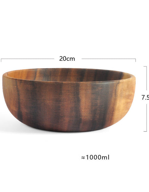 Load image into Gallery viewer, Acacia Wood Bowl Solid Wood Plate Tableware Salad Bowl Shallow Mouth Bowl
