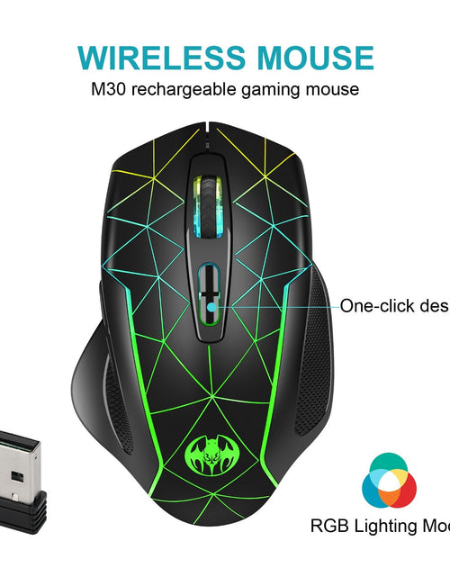 Load image into Gallery viewer, Wireless charging illuminated gaming mouse with anti sleep function automatic cursor movement to prevent computer screen lock
