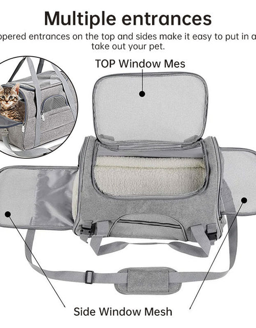 Load image into Gallery viewer, Foldable &amp; Expandable Pet Carrier Bag - Mesh Breathable Cat/Dog Travel Bag, Convertible Crossbody Handbag for Small Pets
