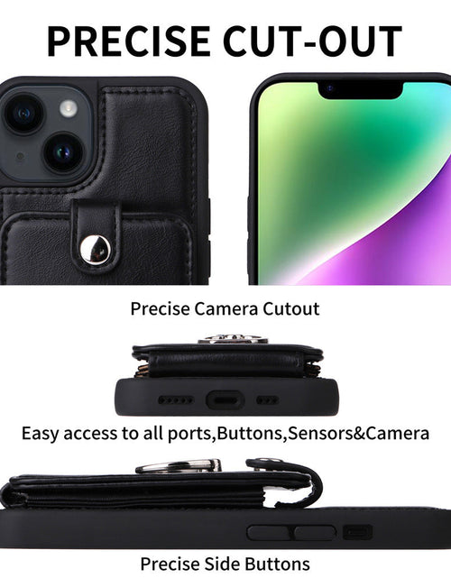 Load image into Gallery viewer, Suitable for iPhone 14 wallet phone case  Apple 13 Promax flip cover protective case accordion card insertion phone leather case

