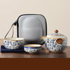 Blue white yellow and round travel set