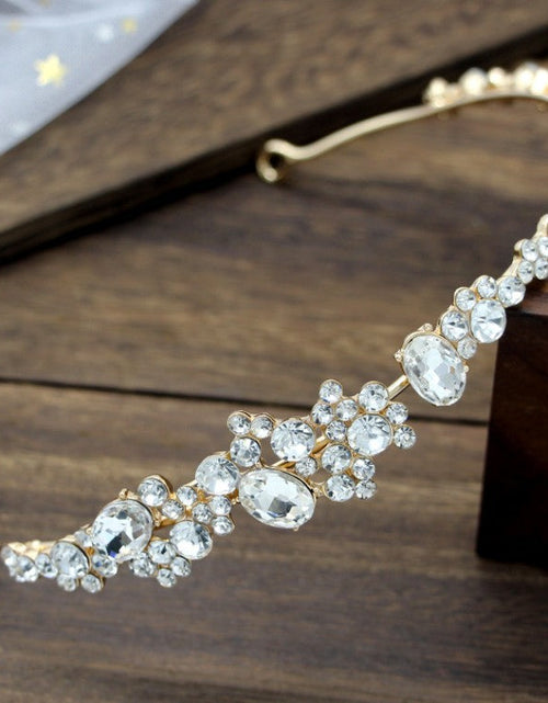 Load image into Gallery viewer, Rhinestone headband diadem wedding dress accessories
