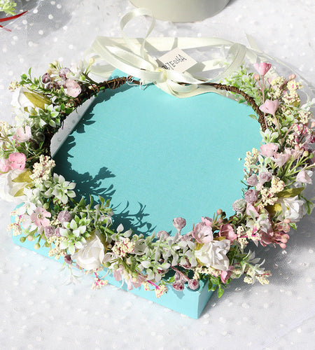 Ancient style girl Hanfu headwear simulation full sky star small floral headband forest princess bridal wreath