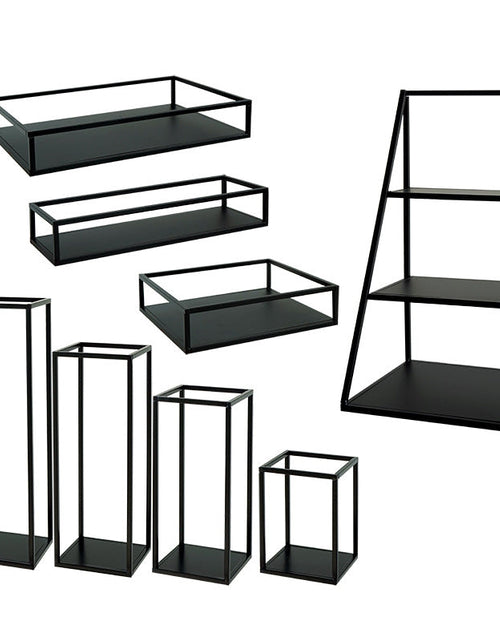 Load image into Gallery viewer, Tea Break Dessert Rack Set Simple Modern Black Iron Cake Plate Marble Tray Creative Cake Rack
