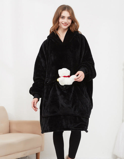 Load image into Gallery viewer, USB carbon fiber heated lazy blanket can be worn in winter, thick heating, washable lazy hoodie electric blanket
