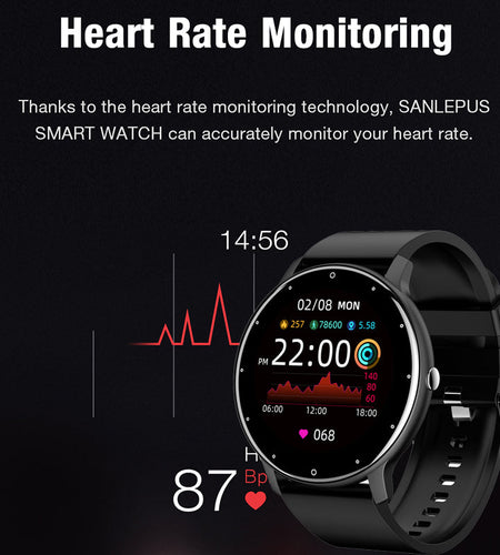 ZL02 Smart Bracelet Heart Rate Blood Pressure Blood Oxygen Monitoring Sports Pedometer Watch