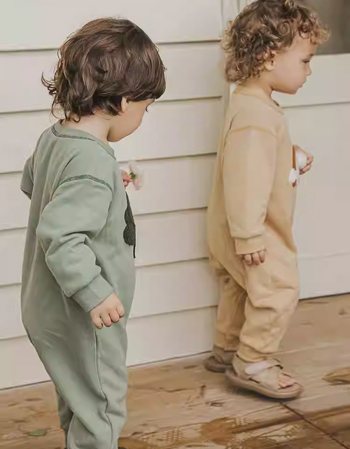 Load image into Gallery viewer, Fleece jumpsuit cute baby boy and girl clothes climbing clothes outdoor warm clothes
