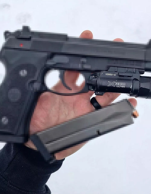 Load image into Gallery viewer, Tactica Flashlight X300-B/X300U-B/XU35: metal pistol gun strobe LED lights for 20mm rails, ideal for airsoft and hunting.
