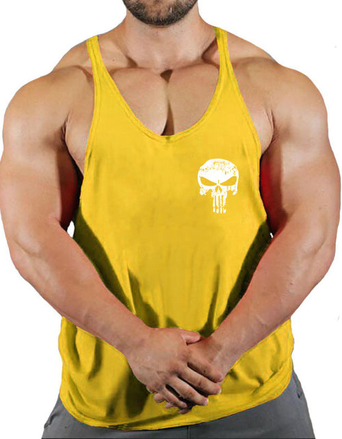 Load image into Gallery viewer, Fitness vest men's loose sleeveless T-shirt sports clothes camisole sports training top

