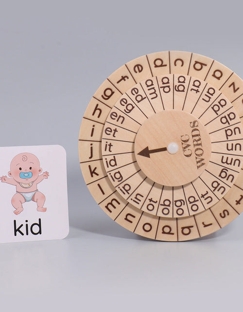 Load image into Gallery viewer, English spelling game natural phonics spinning wheel vowel recognition Montessori early education toys

