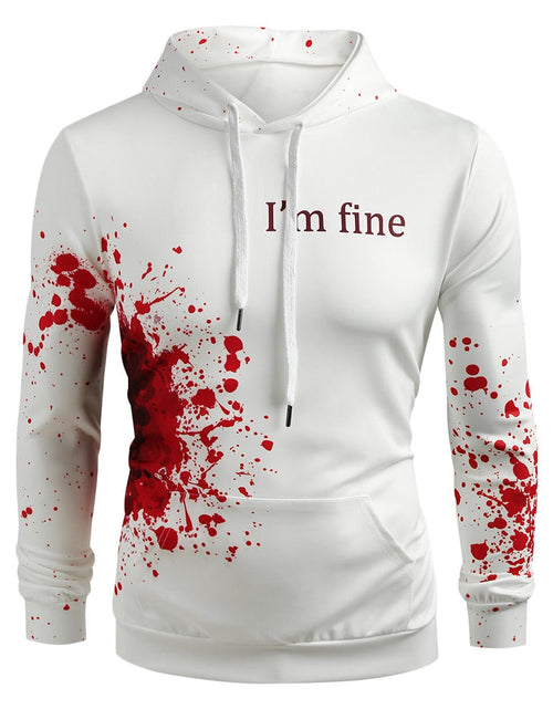 Load image into Gallery viewer, Halloween Inspired Spatter Letter Pattern Casual Pullover Hoodie
