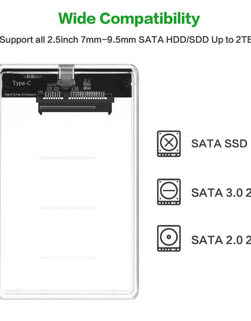 Load image into Gallery viewer, 2.5-inch Type-C hard drive box USB 3.0 notebook portable hard drive box USB 3.1
