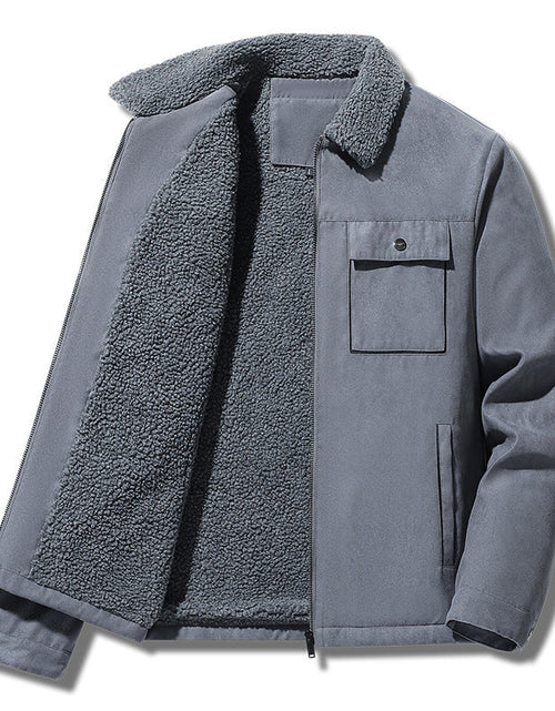 Load image into Gallery viewer, Suede and Velvet Thick Jacket for Middle aged and Elderly Men
