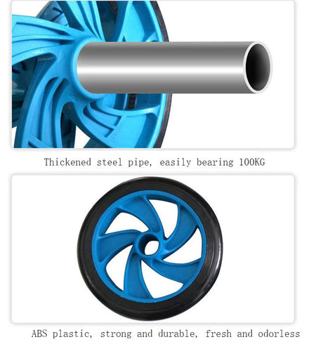 Abdominal Exercise Roller - Classic Dual Wheel with Foam Handles - Includes Extra Thick Knee Pad