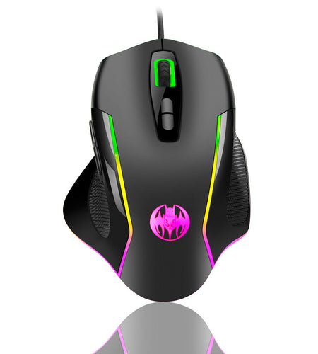 Wired optical gaming mouse with seven key macro light emitting breathing light