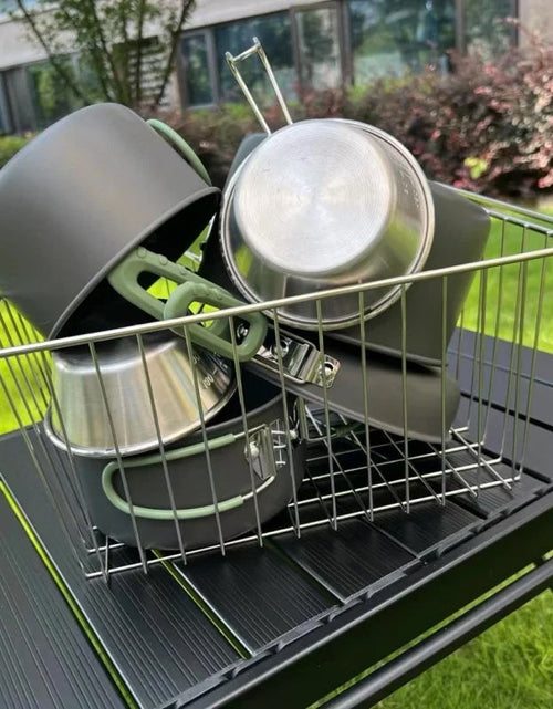 Load image into Gallery viewer, IGT Stainless Steel Folding Basket: Drain &amp; Wash, Ideal Camping Table Accessory.
