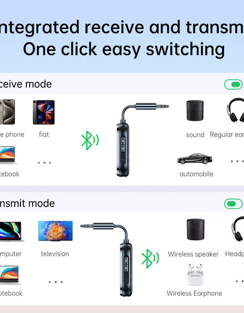Load image into Gallery viewer, Two to two Bluetooth receiver transmitter 2-in-1 car Bluetooth adapter, airplane, ship, gym
