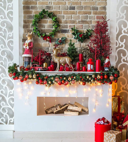 50 pcs/box: 2025 Gold Red Hanging Christmas Tree Ball Ornaments, 2026 Home Holiday Decorations & New Year Gifts
