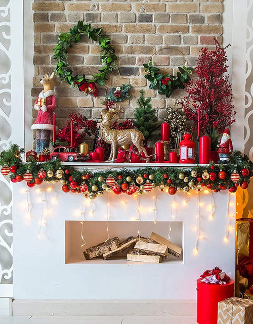 Load image into Gallery viewer, 50 pcs/box: 2025 Gold Red Hanging Christmas Tree Ball Ornaments, 2026 Home Holiday Decorations &amp; New Year Gifts

