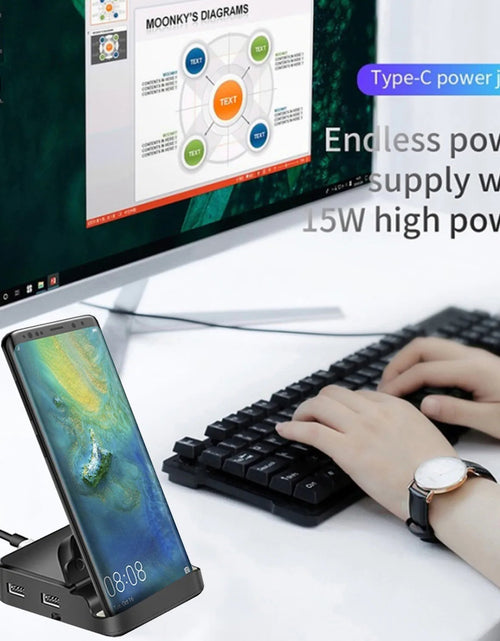 Load image into Gallery viewer, 8 in 1 Type C HUB Docking Station Phone Stand USB C To HDMI-compatible Dock Power Charger Adapter For MacBook For Samsung HUAWEI

