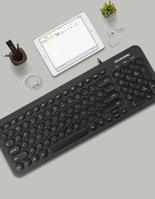 Load image into Gallery viewer, D520 Silent Wired Esports Keyboard USB Ultra Thin 104 Key Business Office Retro Punk Computer Gaming Keyboard
