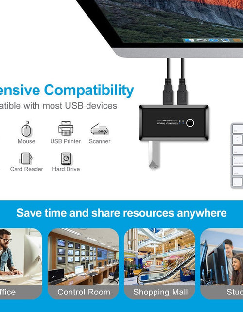 Load image into Gallery viewer, USB 3.0 printer sharer 4-port USB multi interface two computer switchers and splitters

