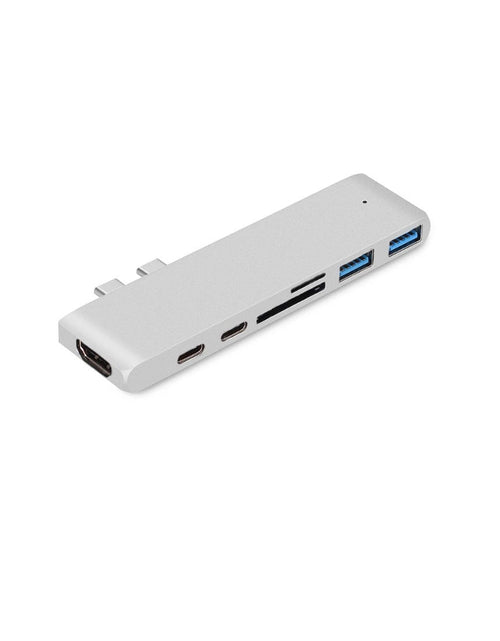 Load image into Gallery viewer, 7-in-1 Dual Type-C to HDMI Dock USB 3.0 Hub Converter
