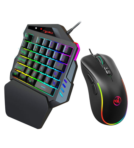 V500 gaming one handed keyboard RGB illuminated keyboard built-in converter supports PS3 and PS4 gaming consoles