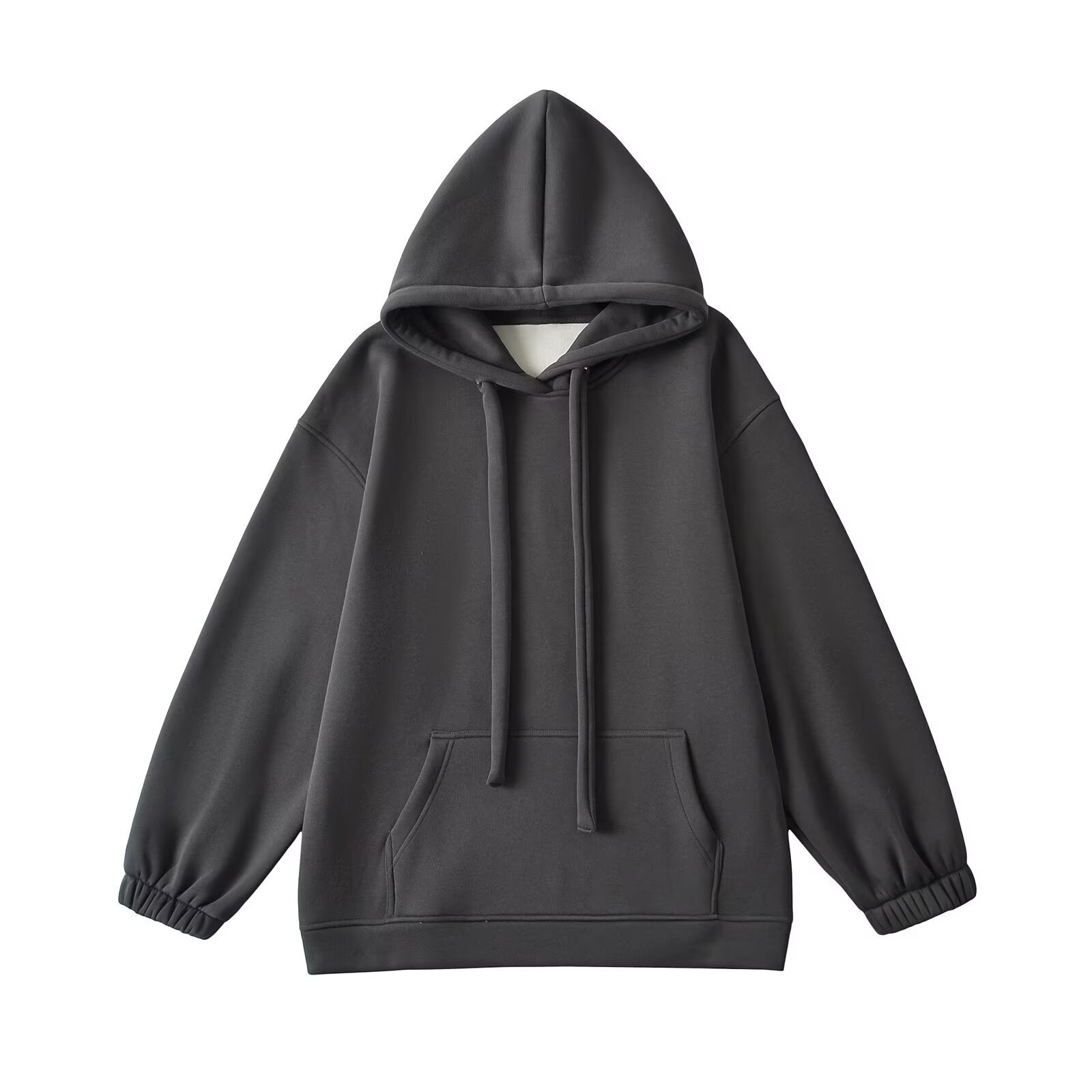 Loose drawstring hooded sweatshirt
