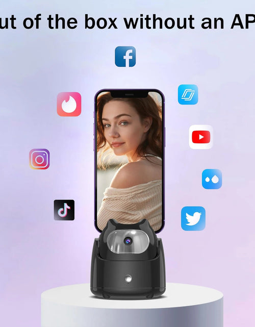 Load image into Gallery viewer, 360° Rotation Automatic Face Tracking Gimbal Mobile Phone Holder APP-Free AI Face Recognition Phone Tripod for Live Vlog Video
