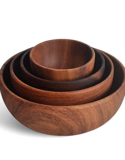 Load image into Gallery viewer, Acacia Wood Bowl Solid Wood Plate Tableware Salad Bowl Shallow Mouth Bowl
