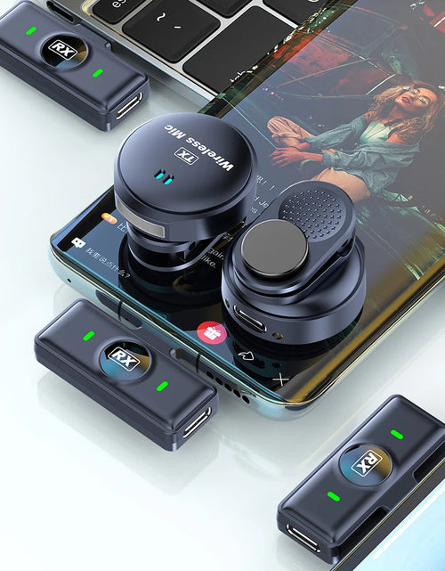 Load image into Gallery viewer, Wireless Magnetic Button Collar Microphone Noise Cancelling Lapel Mic Plug and Play 164ft Range for YouTube Vlog Video Recording
