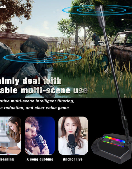 Load image into Gallery viewer, New desktop RGB luminous condenser microphone live broadcast shouting microphone gaming microphone
