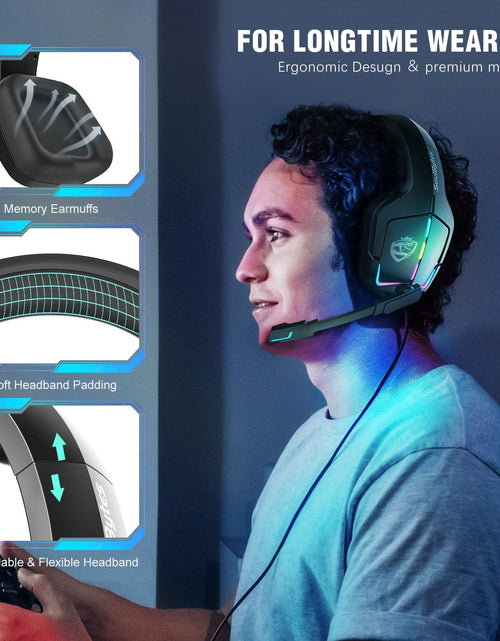 Load image into Gallery viewer, S12 Head mounted gaming headset wired RGB computer gaming headset PS4 headset
