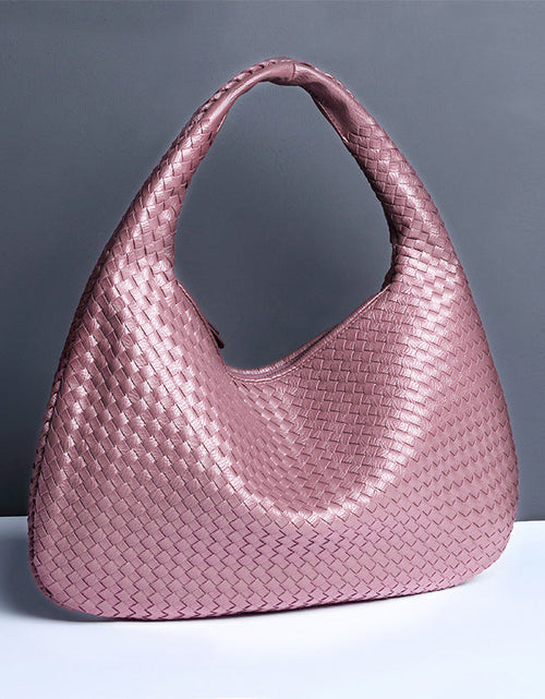 Load image into Gallery viewer, Crescent shaped women's bag hand woven hand-held dumpling bag fashionable single shoulder armpit bag
