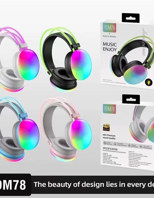 Load image into Gallery viewer, Head mounted Bluetooth earphones YDM78 luminous computer gaming wireless headset
