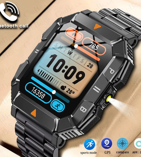 YK03 smartwatch Bluetooth call flashlight sports waterproof heart rate blood oxygen health monitoring