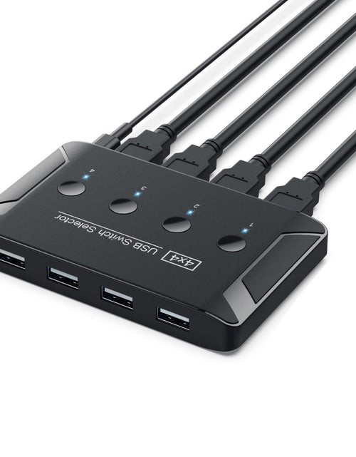 Load image into Gallery viewer, USB 3.0 multi interface four in four out hub printer sharer multi computer shared switch
