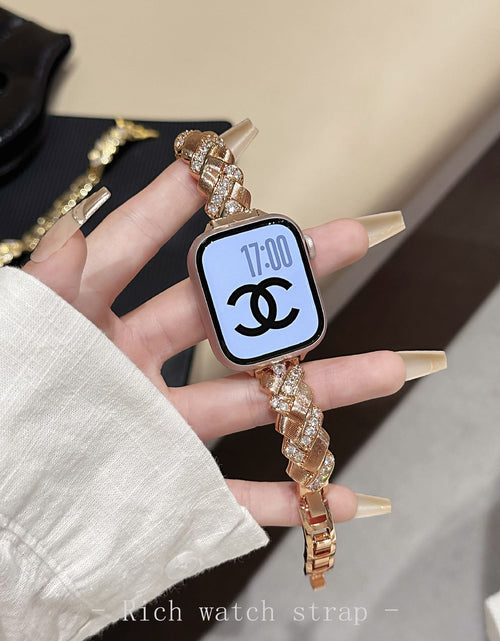 Load image into Gallery viewer, Wheat Spike Diamond-Encrusted Metal Starlight Watch Band for Apple Watch Female
