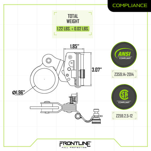 Load image into Gallery viewer, Frontline RGSS58 Self-tracking Rope Grab for 5/8" Lifeline Rope
