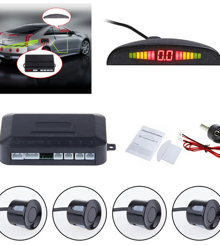 Car Auto Parktronic LED Parking Sensor With 4 Sensors Reverse Backup Car Parking Radar Monitor Detector System Backlight Display