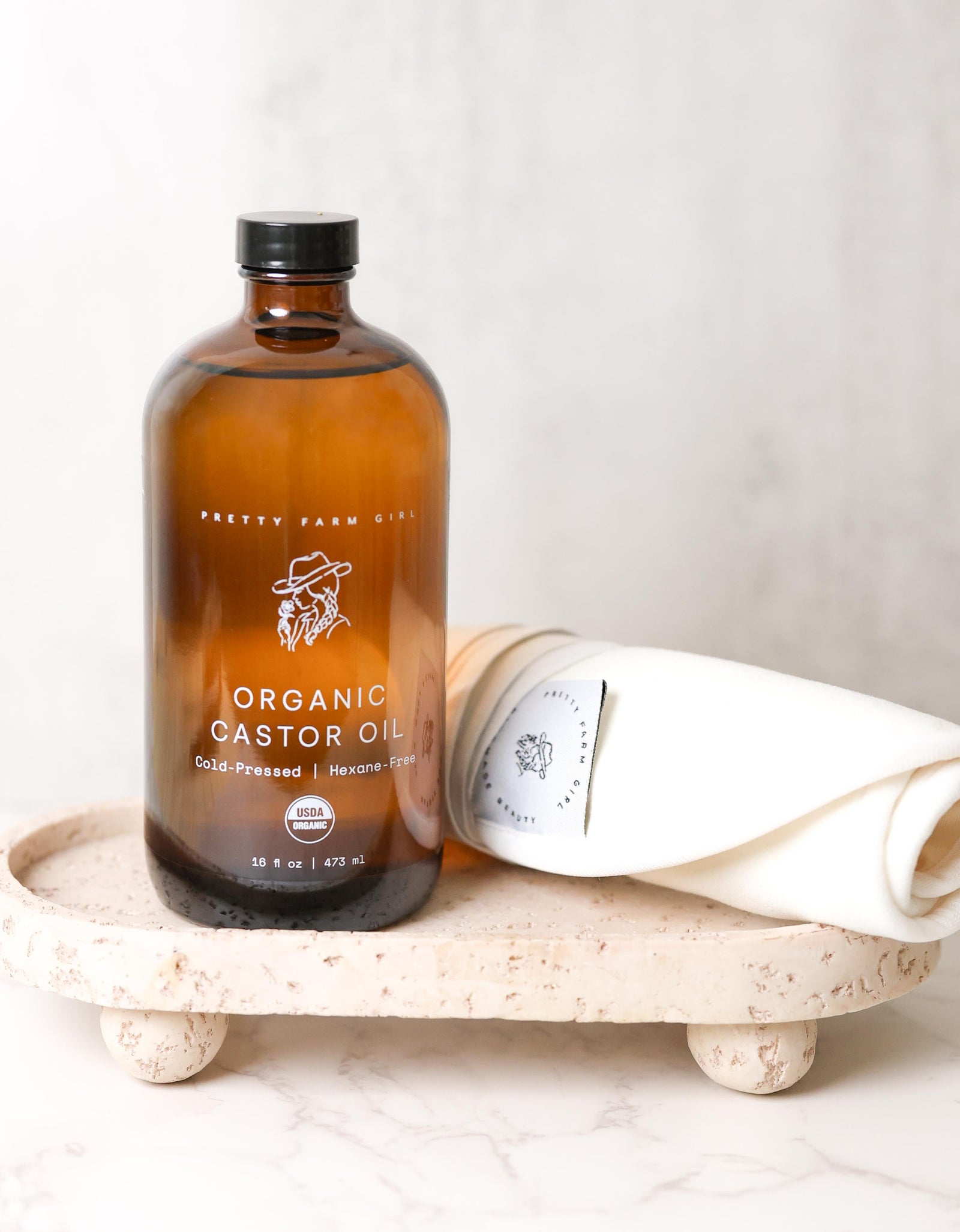 Organic Pure Castor Oil + Cloth Pack Bundle