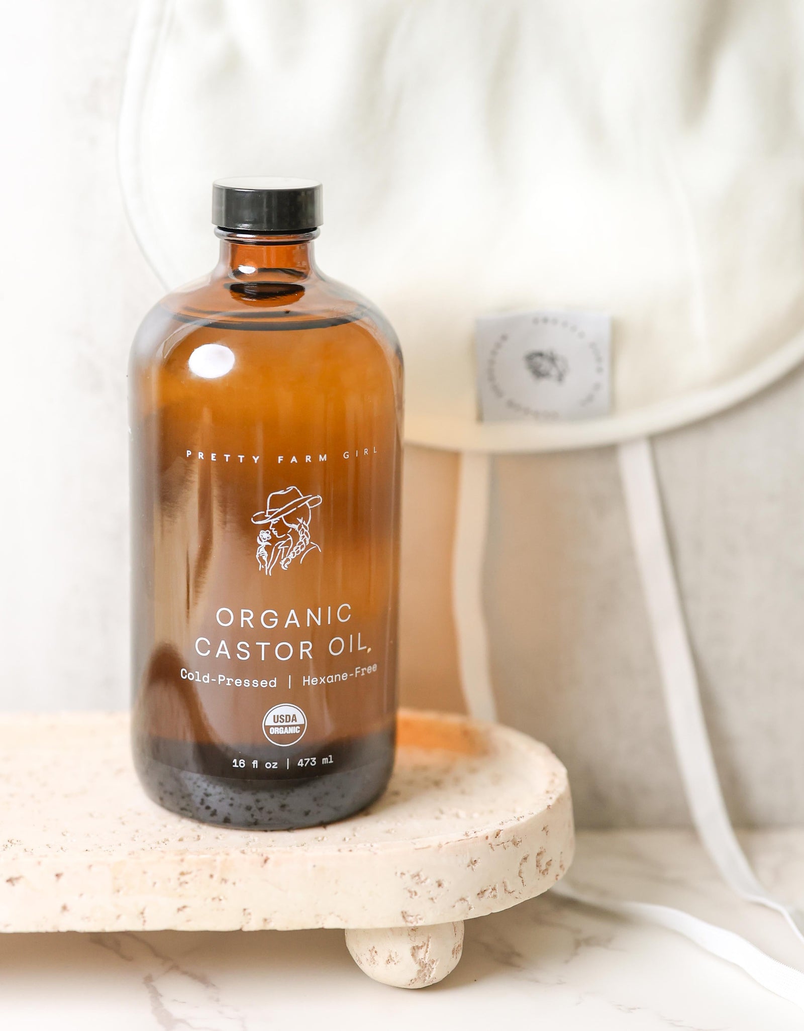 Organic Pure Castor Oil + Cloth Pack Bundle
